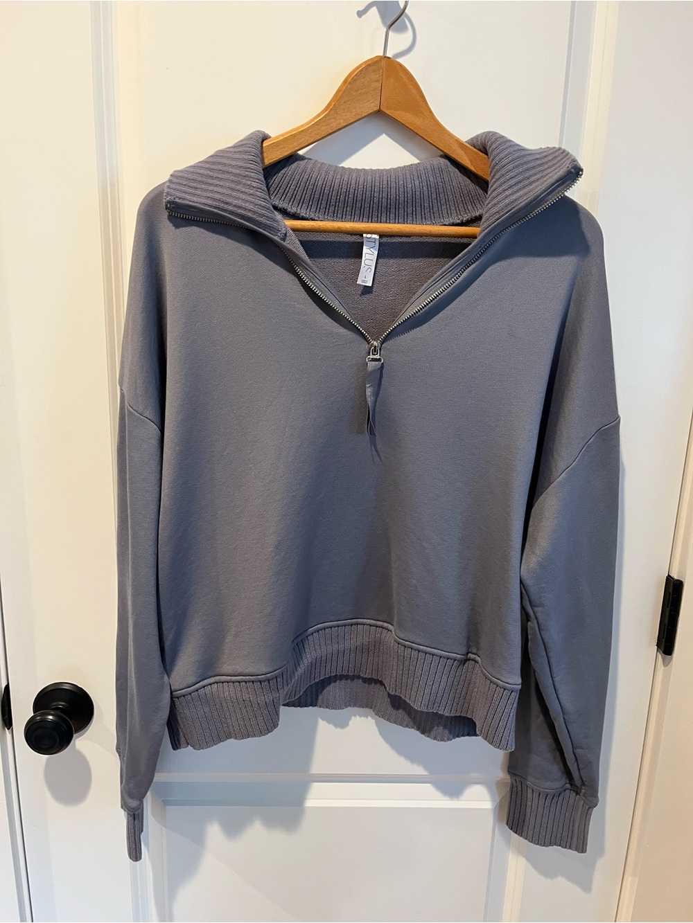 Jordan Women's Gray Half-Zip Funnel Neck Sweater